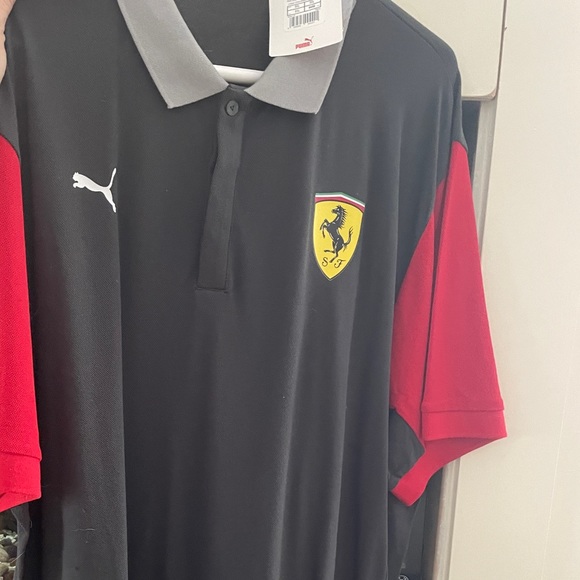 Mens Limited FERRARI Puma two tone polo shirt - short sleeve - Picture 3 of 5